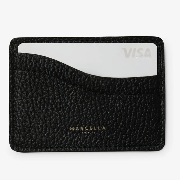 Marcella NYC Lilo Textured Black Card Holder - Picture 2 of 10